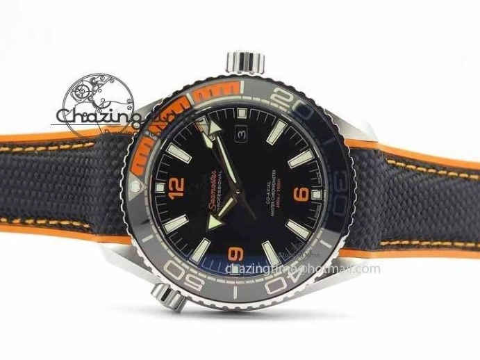 0521 Resilient Planet Ocean 2016 43.5mm SS OM 1:1 Best Edition Black Dial On Black Nylon Strap A 8167
